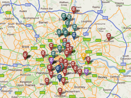 Mapa de las revueltas callejeras de Londres